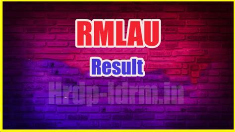 RMLAU Result 2024 Roll No Wise Link Out.